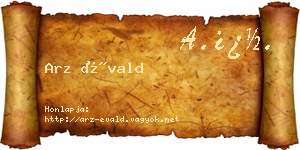 Arz Évald névjegykártya